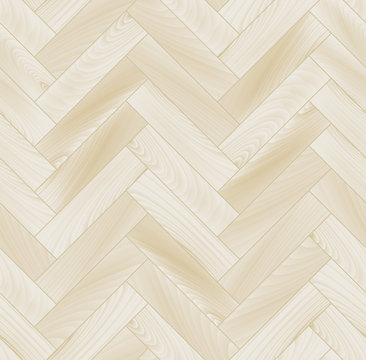Realistic white wooden floor chevron parquet seamless pattern