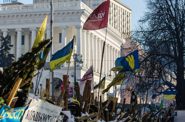 Maidan protests on 31 January 2014 in Kiev, Ukraine