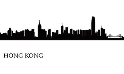 Hong Kong city skyline silhouette background - 60972600