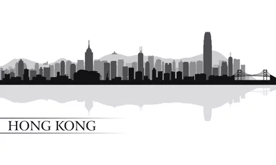 Foto op Plexiglas Hong Kong city skyline silhouette background © Ray of Light