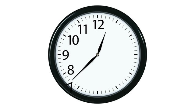 Clock. Numbers are falling down. Alpha channel
