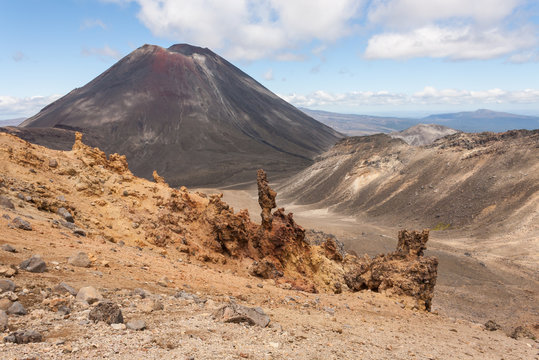 view of Mount Ngauruhoe from Mount Tongariro