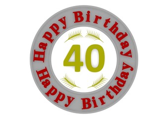 round happy birthday button with age