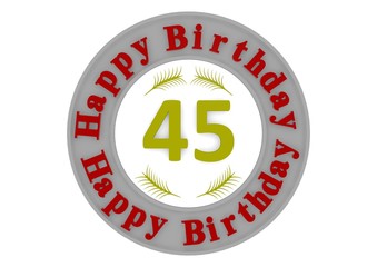 round happy birthday button with age