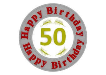 round happy birthday button with age