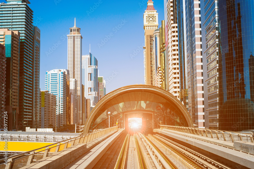 Wall mural modern subway line in Dubai