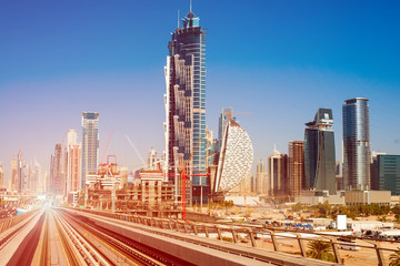Fototapeta na wymiar modern subway line in Dubai