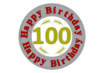 round happy birthday button with age