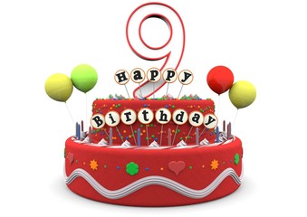 Happy Birthday cream pie with age and lettering