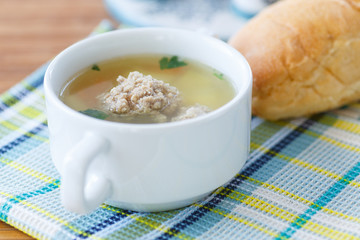 soup with meatballs