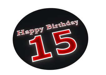 Happy Birthday with age on black button