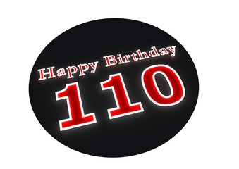 Happy Birthday with age on black button