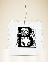 Vector ornamental letter B sign alphabet and logo