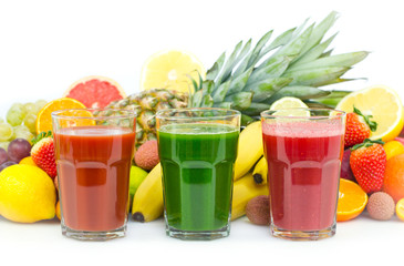 Fresh, organic fruit and vegetable juices