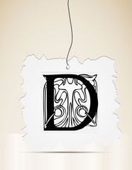 Vector letter D sign alphabet