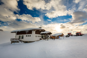 Ski Restaurant in Madonna di Campiglio Ski Resort, Italian Alps,