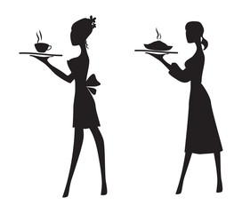 woman silhouette, service