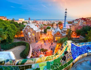 Washable wall murals Barcelona Park Guell in Barcelona, Spain.