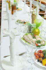 The image of a served table