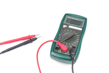 Digital multimeter isolated on white background