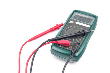 Digital multimeter isolated on white background