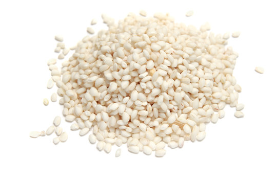 Rice on white background. Arborio.