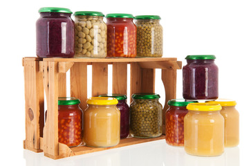 Wooden crate preserved vegetables