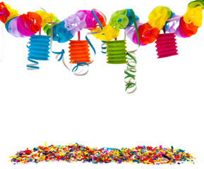 party with confetti and paper chain