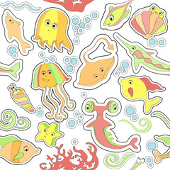 cute baby background with fish