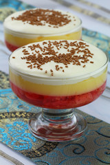 English strawberry trifle in sundae glass