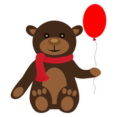 toy teddy bear with balloon
