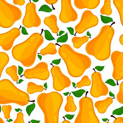 Seamless pattern of pears, vector illustration.
