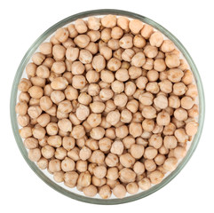 Chickpeas isolated on white background with clipping path