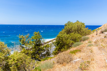 City Rethymno on beach of Island Crete, Greece