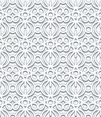 Gordijnen Grey lace backgrond, seamless pattern © buia_gatta
