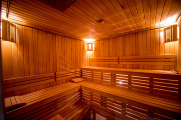 Interior of Finnish sauna