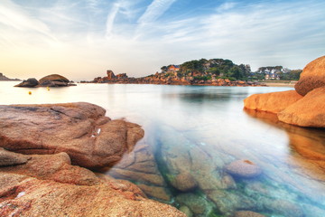 Crépuscule à Perros-Guirec, Bretagne.