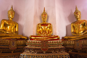 Three buddha statues