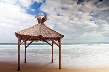 Wooden hut on the beach