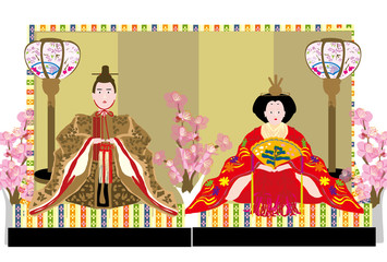 桃の節句のおひな様とおだいり様