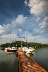 Fototapeta na wymiar port view with sail yachts
