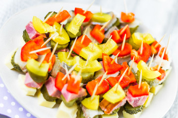 Mini sandwiches toothpicks appetizer