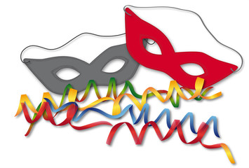 Karneval - Masken mit Konfetti. Vektor