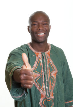 African Man With Traditional Clothes Showing Thumb Up