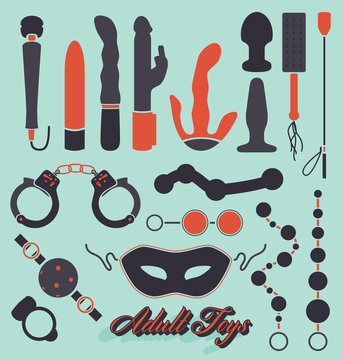 Vector Set: Adult Sex Toys Silhouettes