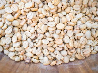 Unroasted coffee beans