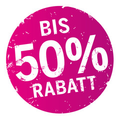 Sticker 50% Rabatt violett