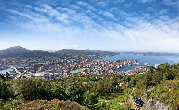 Panorama von Bergen in Norwegen