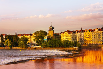 Obraz premium Vltava river and Slovansky island