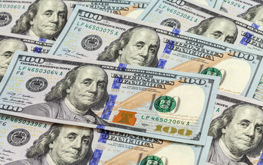 Obraz na płótnie Canvas Heap of american dollars, money background